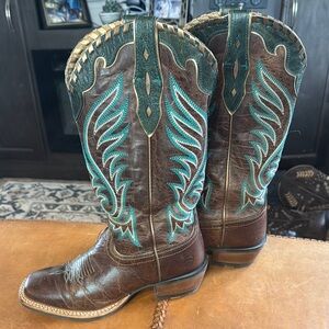 Ariat Crossfire Picante Brown and Green Western Cowboy Boots
